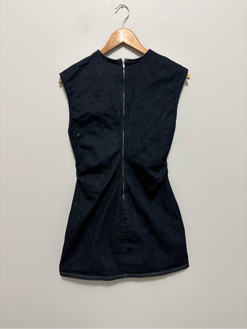 Zara Sleeveless Denim Modern Minimalist Mini Dress - Picture 4 of 6